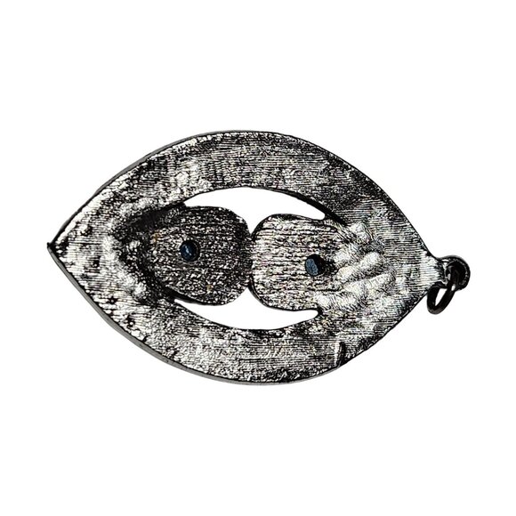 Vintage Silver Plated Pendant Blue Turquoise Stones Southwestern Fashion Jewelry - Picture 3 of 4